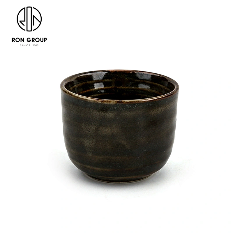 Customized Creative Luxury Porcelain Black Glossy Ceramic Coffee Mug Tea Cup