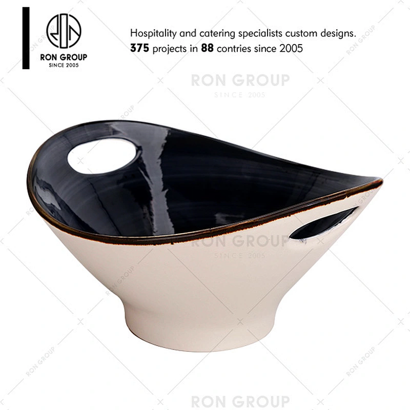 Wholesale Restaurant Ceramic Soup Bowl With Handle