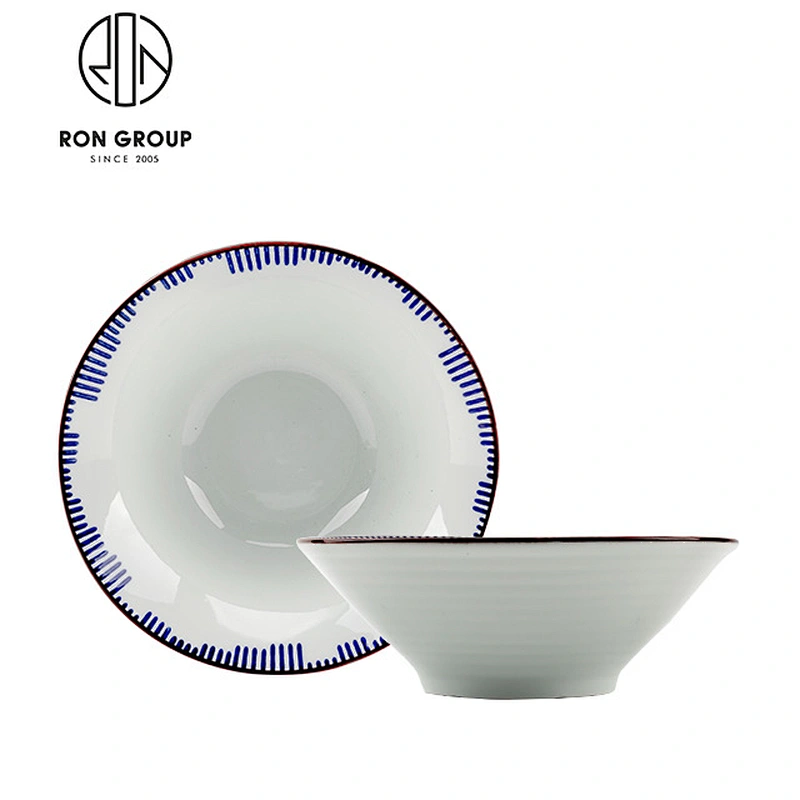 Restaurant Porcelain Round Ramen Noodle Soup Bowl