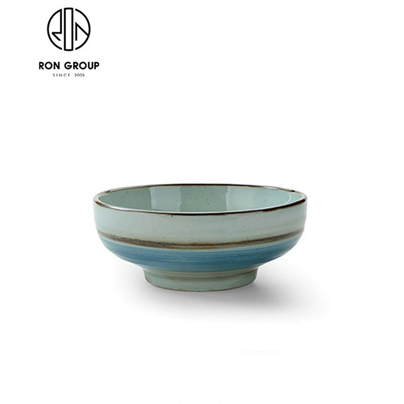ceramic round microwave porcelain bowl with handmade printing