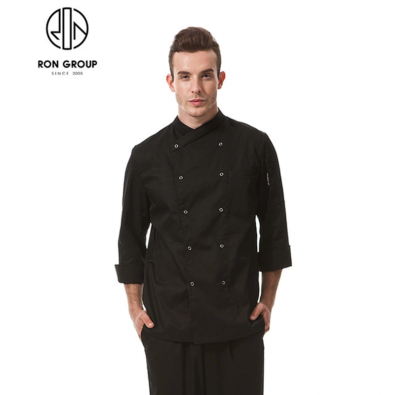 Hot Sale Restaurant Black Long Sleeve Chef Uniform
