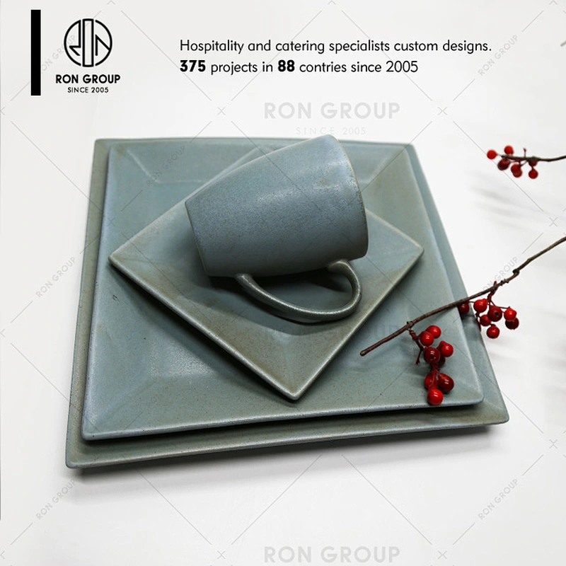 Hand made ancient bulk ceramic plates for hot sale