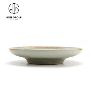Japanese style 8inch porcelain Shallow round bowl