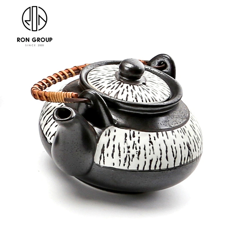 Hot Selling Hotel Japanese Black Ceramic Tea Set Portable Teapot