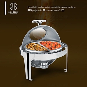 Full Size Roll-top Stainless Steel China Buffet Dishes Stand