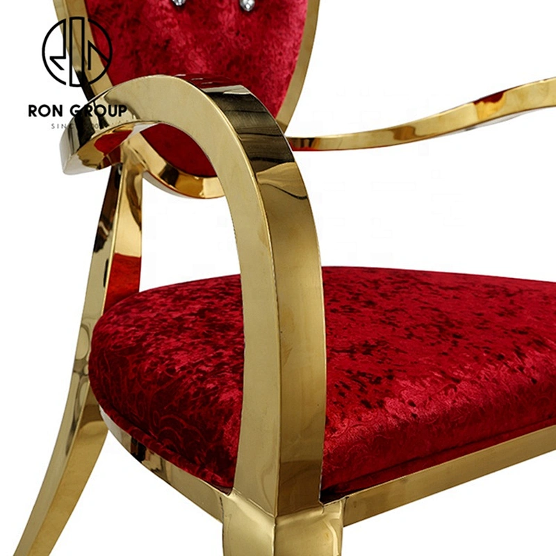 New Design Restaurant Furniture Round Back Luxury Stainless Steel Chair