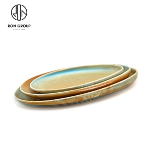 Retro Design Hotel 11 Inch Ceramic Irregular Porcelain Fish Plate