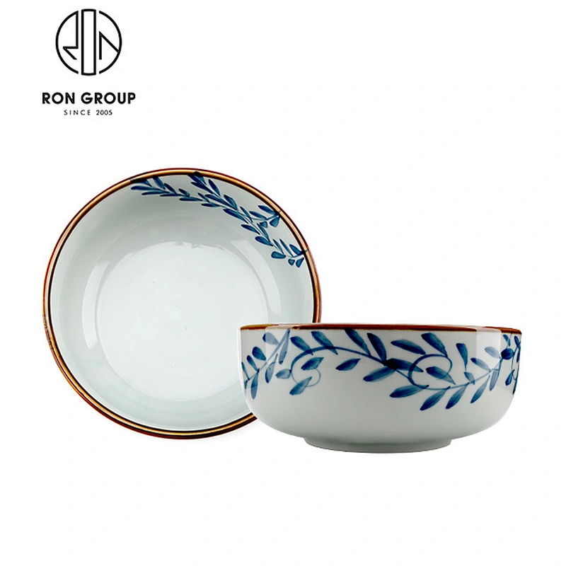 Chinese Restaurant Blue And White Color Porcelain Soup Serving Bowls