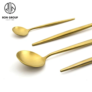 Wholesale Stainless Steel 304 Restaurant Gold Flatware Set Cutlery Set