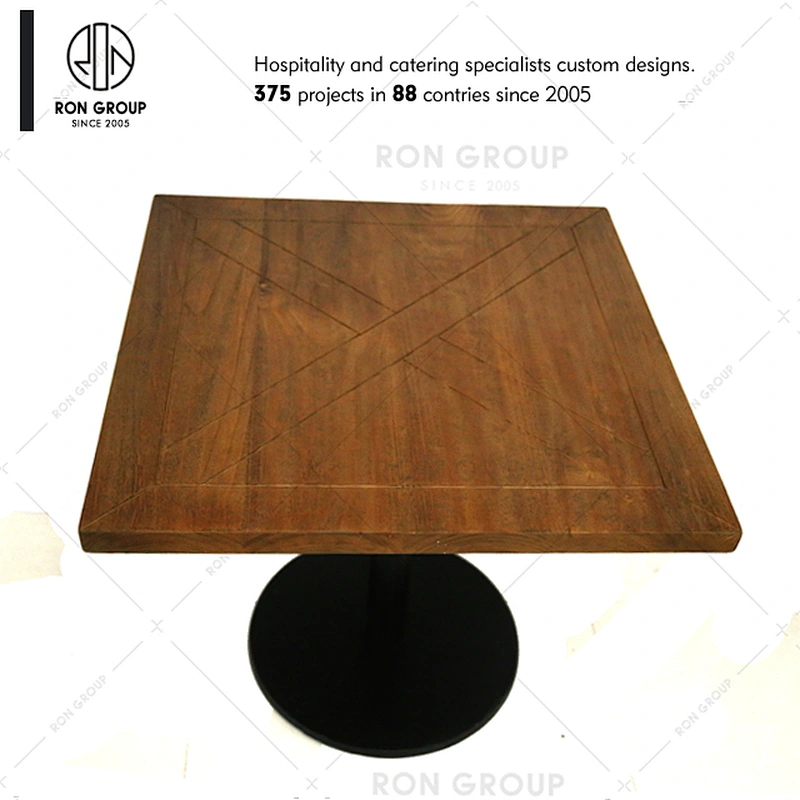 Foshan supplier custom restaurant solid wood cafeteria table