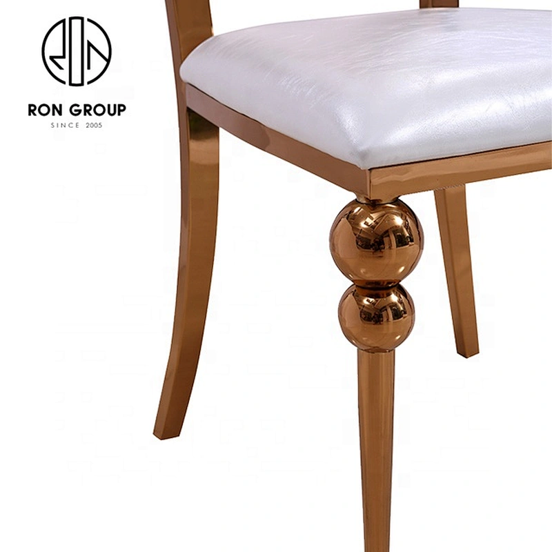 Portable Double Restaurant Stainless Steel Gold Metal Chairs