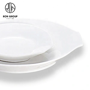 Wholesale Handmade 8 inch Ceramic Porcelain Dinner Soup Plate