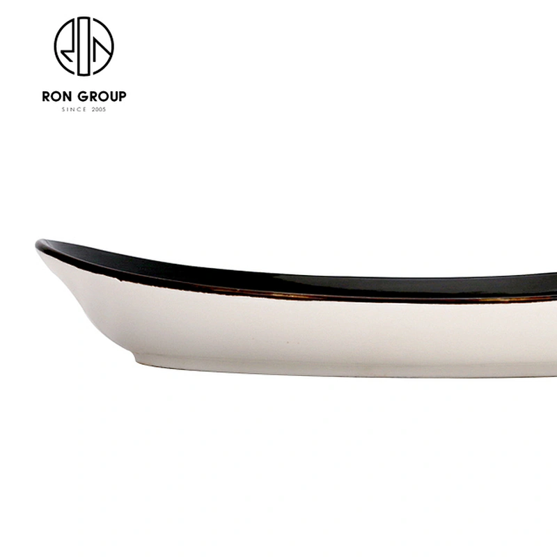 Commercial Restaurant Eco-Friendly Flat Black Ceramic Dinner Plate