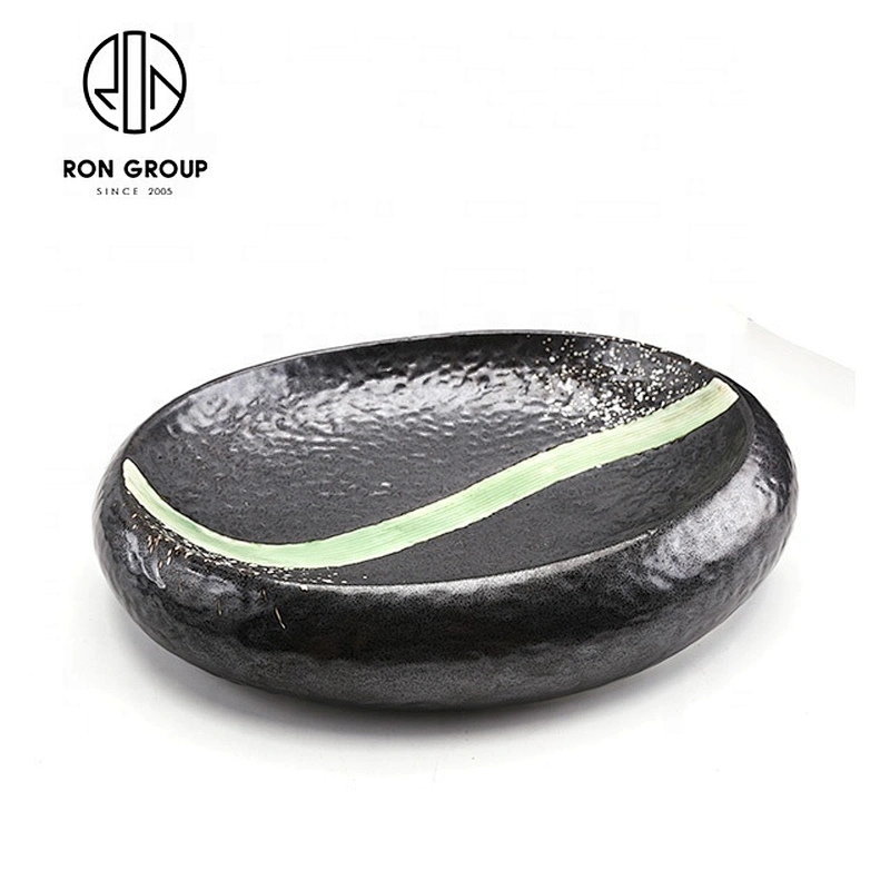 Individuality Restaurant Portable Ceramics Round Shape Oval Bowl