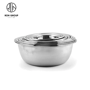 Hot Sale Hotel Kitchen Mirror Silver Metal  Mixing Food Salad Bowl