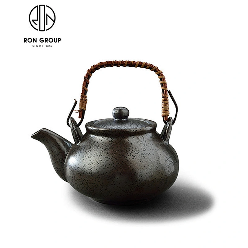 Japanese ceramic drinkware&stoneware black sake pot