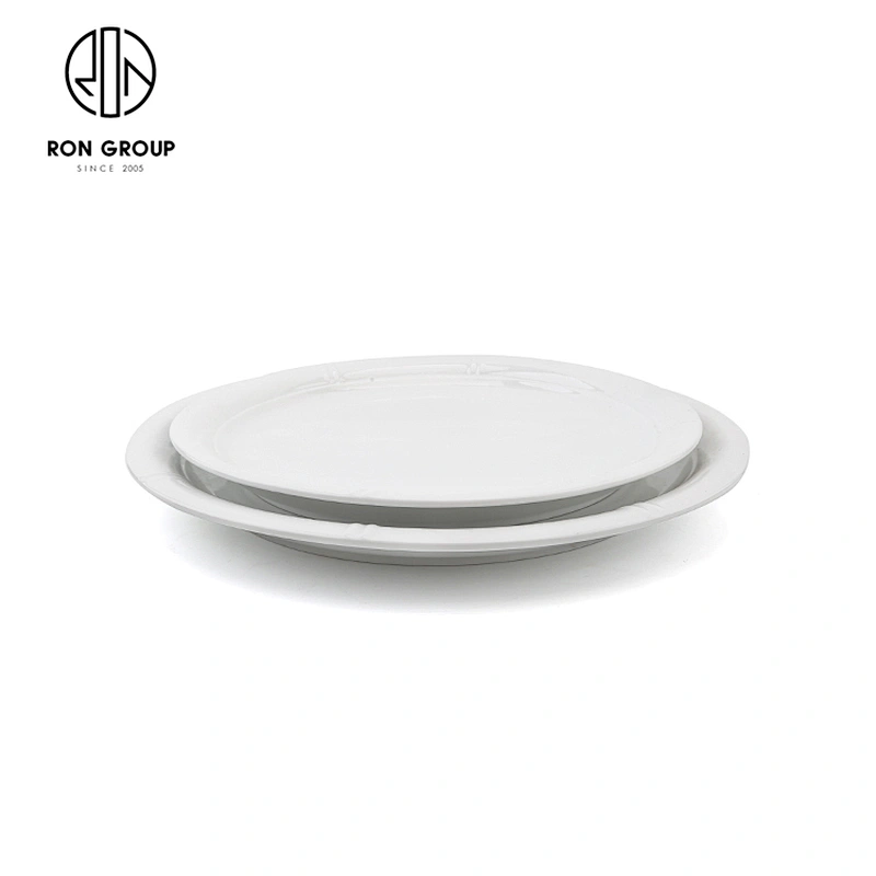 Wholesale Custom Restaurant Catering Porcelain White 10 Inch Flat Round Plate