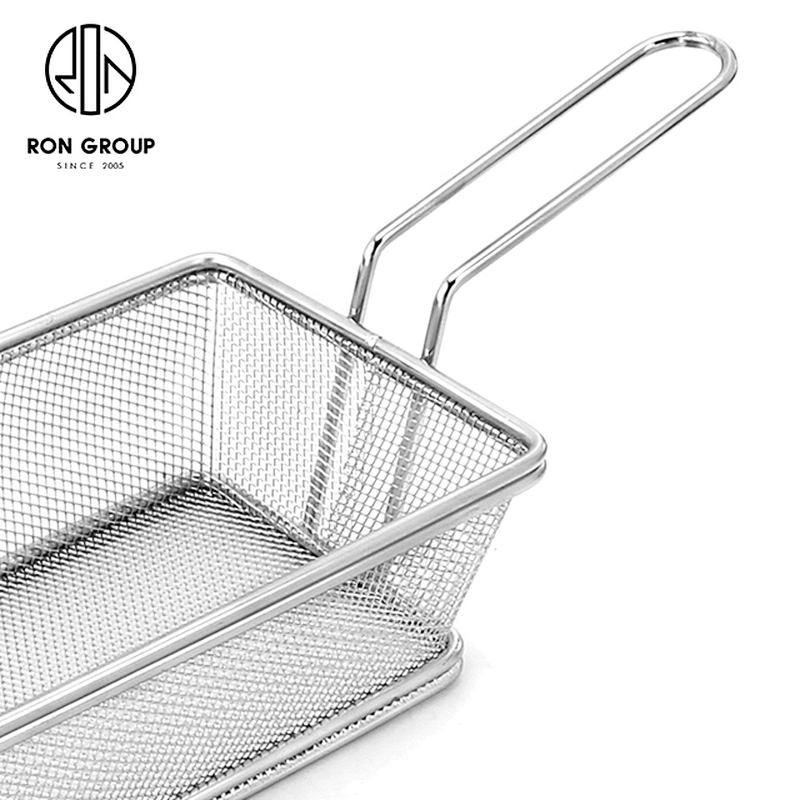 Wholesale Metal Weave With Metal Handle Kitchen Accessories Deep Fry Basket