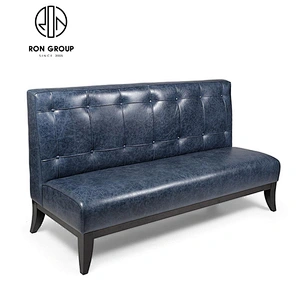 Custom Black PU Leather Restaurant Coffee Shop Sofa Booth