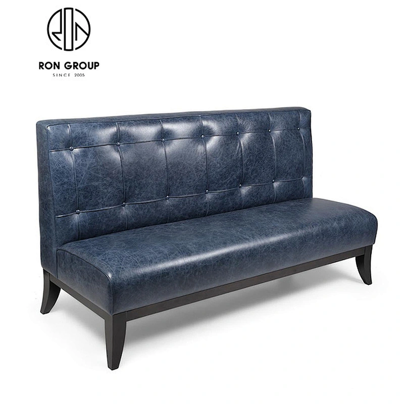 Custom Black PU Leather Restaurant Coffee Shop Sofa Booth