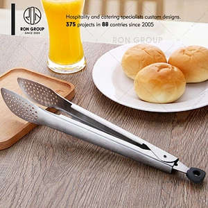 Kitchen Stainless Steel Thickened Tongs Long handle Food Clip