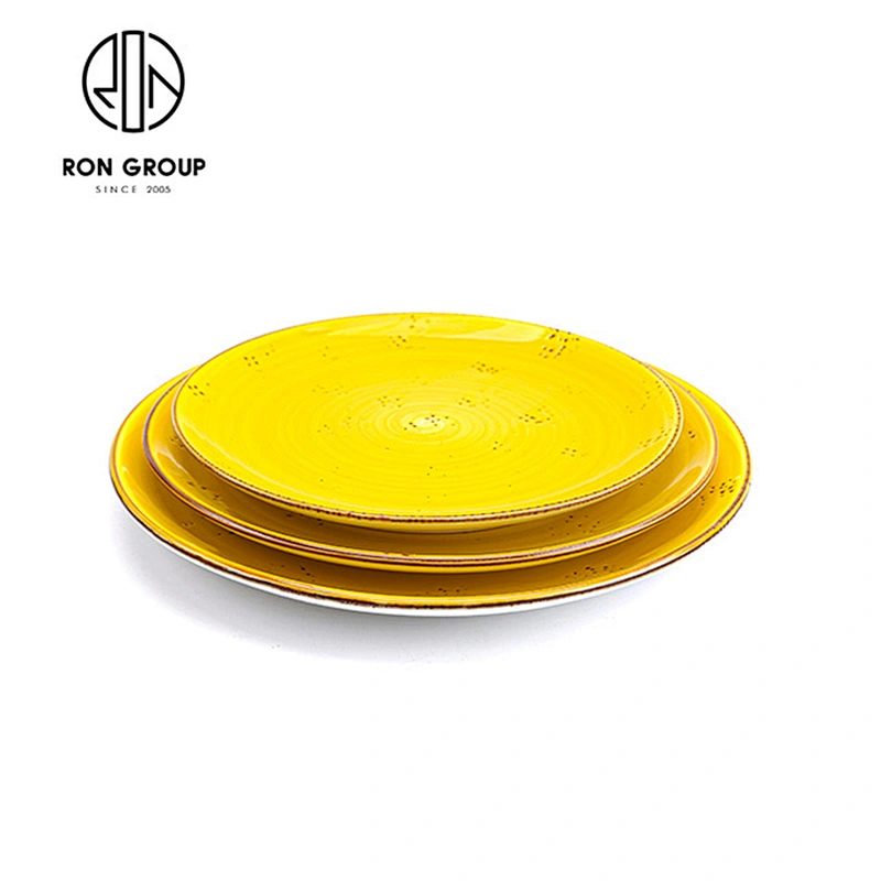 Simple Japanese Shallow Round Plate Best Restaurant Dinnerware