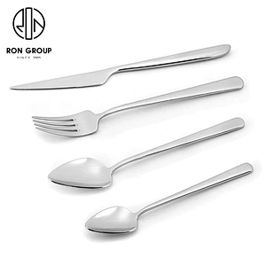 Wedding Restaurant White Gold Flatware Stainless Steel Cutlery Set With White Handle