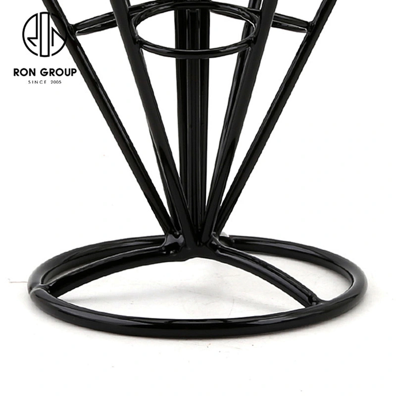 Black Spray Three Chips Durable Wire French Fry Food Display Rack