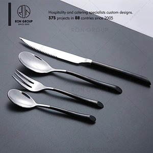 Restaurant Stainless Steel Black Handle Knife And Fork