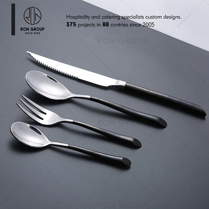 Restaurant Stainless Steel Black Handle Knife And Fork
