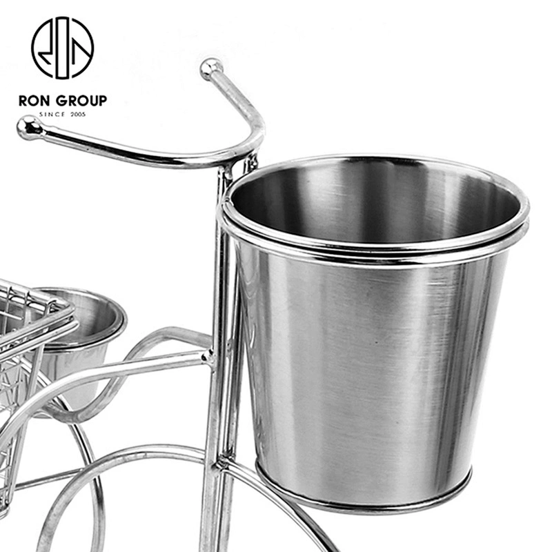 Restaurant Use Stainless Steel Bicycle Snack Metal Fry Food Display Rack