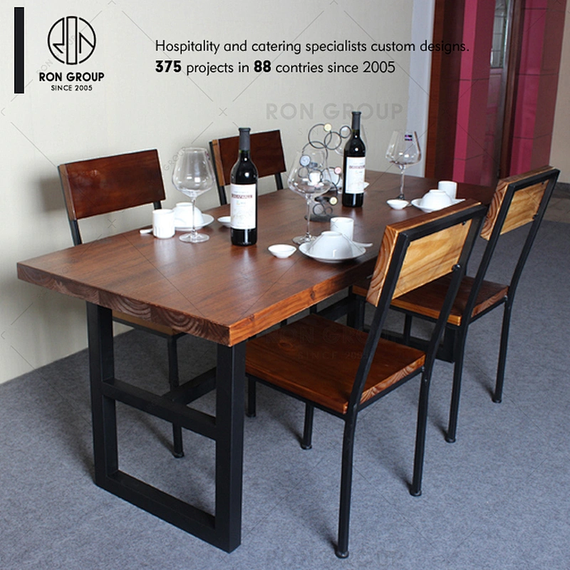 Wholesale Stackable Metal Chair With Solid Wood Seat