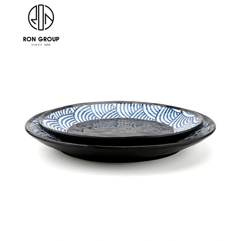 customized ceramic plate print dinner round plates for restaurant