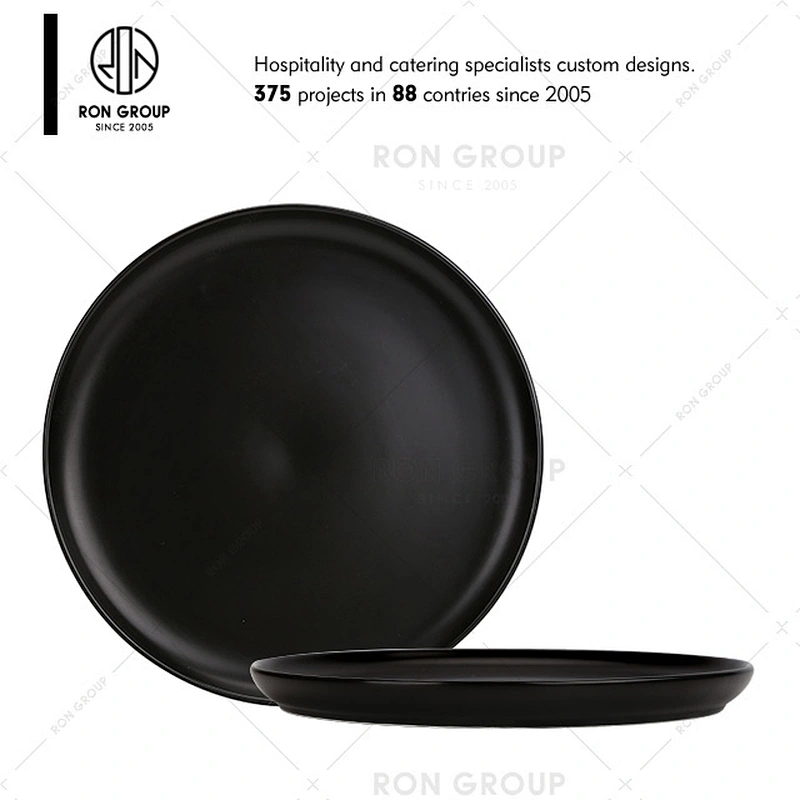 Hot Sale Matt Black Dinner Plates For Restaurant