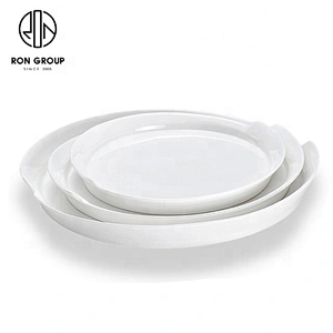 Factory Wholesale Irregularly Shaped White Wishes Round Plate