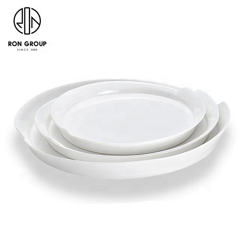 Factory Wholesale Irregularly Shaped White Wishes Round Plate