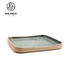 Wholesale Customized Blackish Green Portable Square Dinner Plate