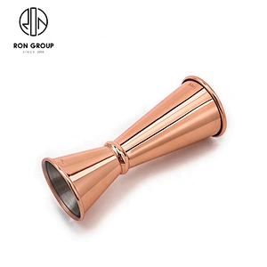 High Quality Wholesale 25/50ml Bar Wine Measuring Cup Gold Copper Double Jigger