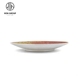 8 Inch 11 Inch Restaurant Ceramic Shadow Round Small Feet Disk