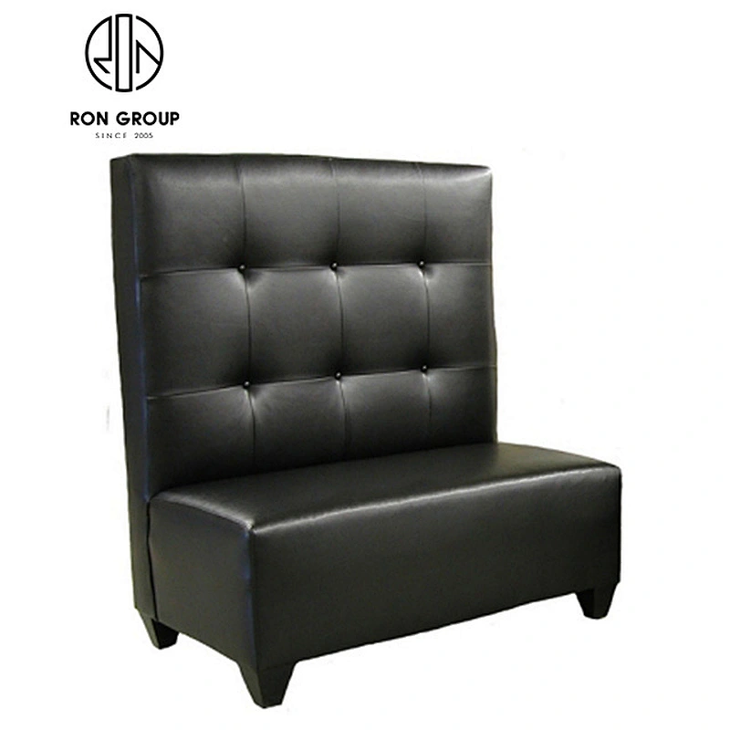 Custom Black PU Leather Restaurant Coffee Shop Sofa Booth