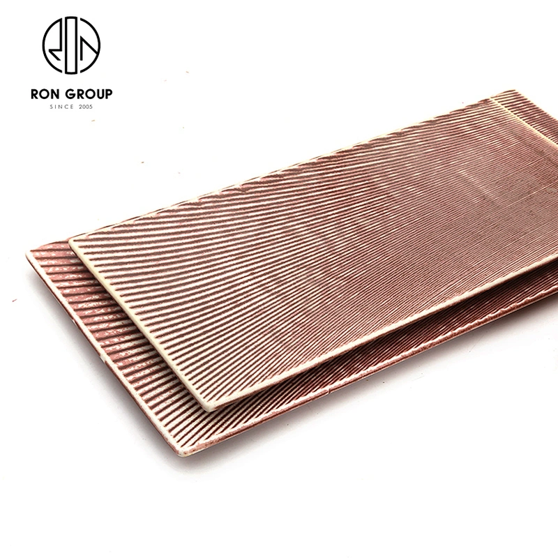Custom Logo Ceramic Line Grain Rectangular Flat Plate For Sale