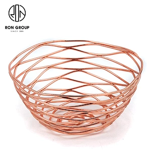Hot Selling Restaurant Accessories Light Duty Rose Gold Small Size Bread Basket