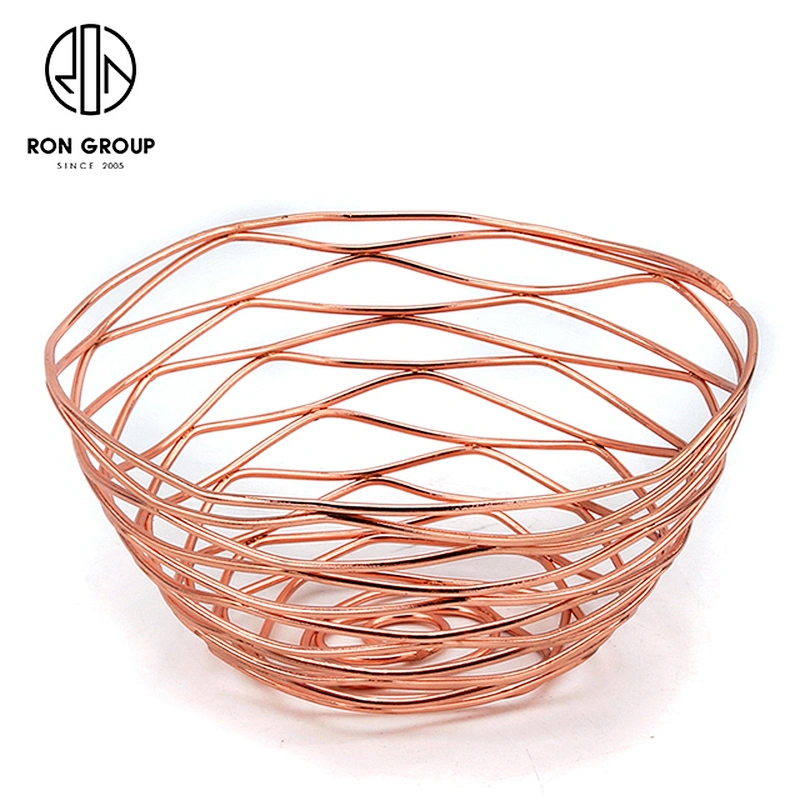Hot Selling Restaurant Accessories Light Duty Rose Gold Small Size Bread Basket