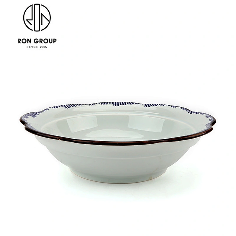 Custom Blue And White Porcelain Restaurant Ceramic Soup Bowl