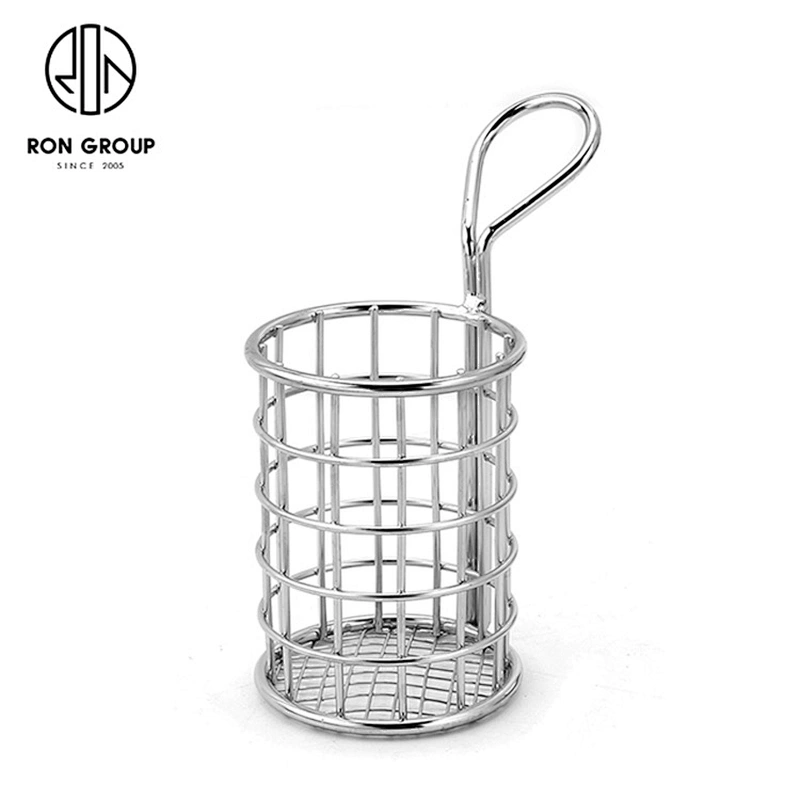 2020 New Metal Iron Wire Kitchen Accessories Stainless Steel Round Mini Fry Basket