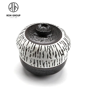 Japanese Best Selling Restaurant Porcelain Round Sugar Bowl With Cover