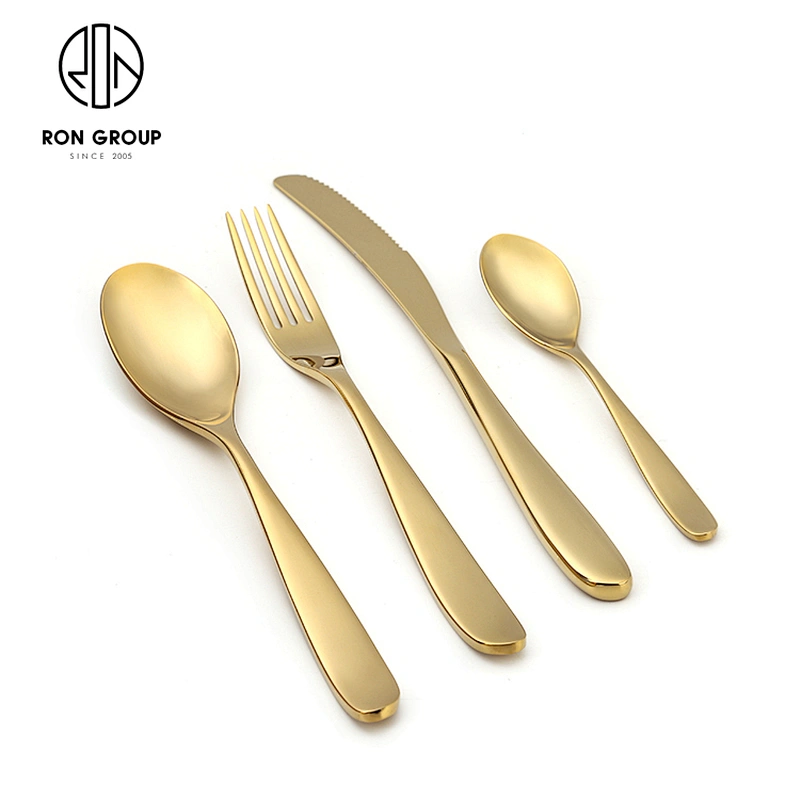 Reusable Portable 4-Piece Set Gold Restaurant Party Wedding Flatware