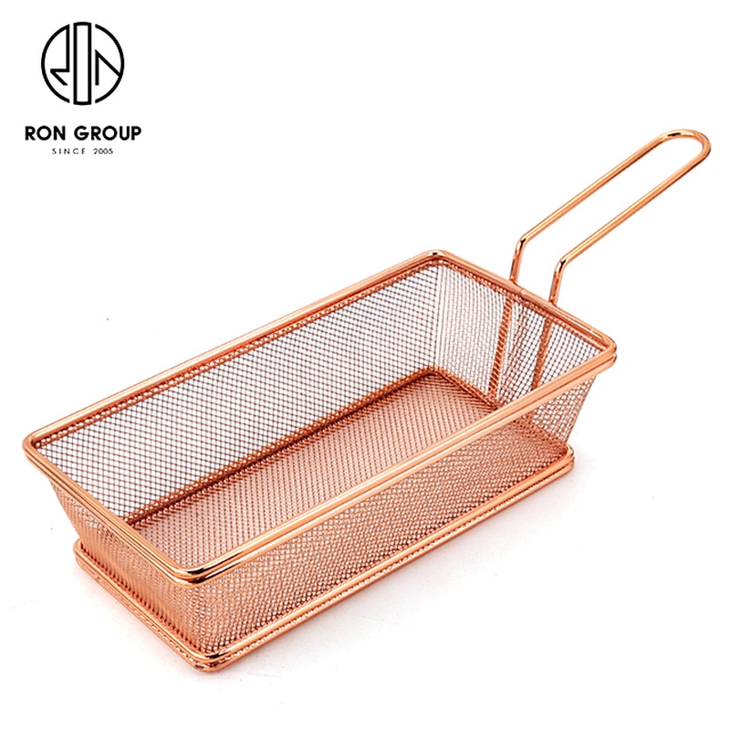 High Quality Kitchen Accessories Metal Weave Fries Serving Basket