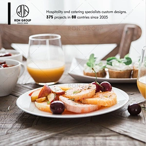 Restaurant decorating food grade clear bule color plastic food plate