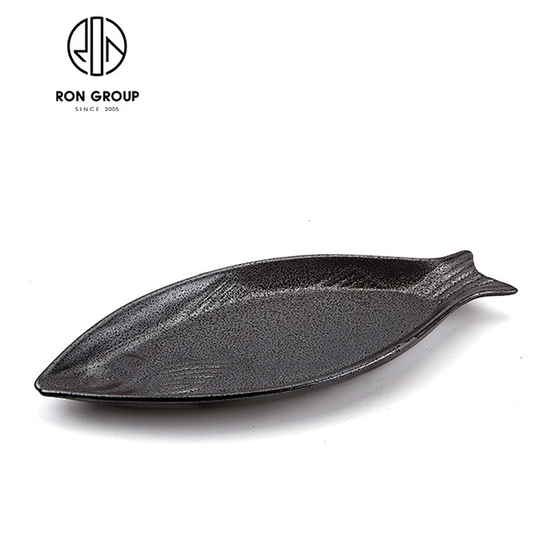 Wholesale Matt Black Round Ceramic Dinner Plate